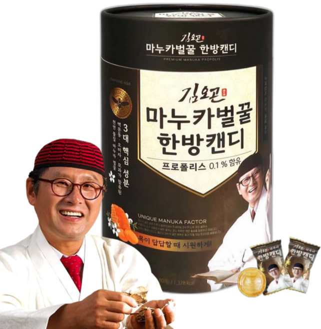 남양에이치앤비 김오곤 마누카 벌꿀 한방캔디 80p, 336g, 1개