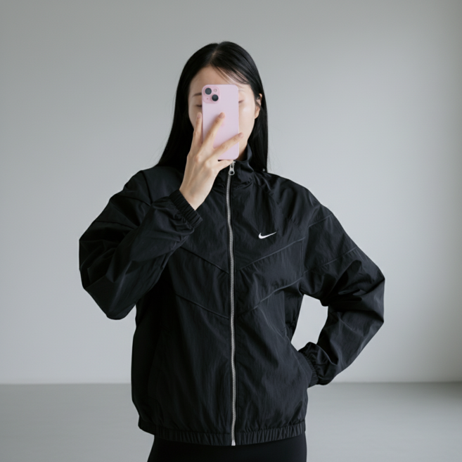 정품 나이키 초겨울 여성 발수 바람막이 초경량 UV차단 간절기 점퍼
