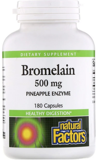 네추럴팩터스 브로멜라인 500mg 파인애플 엔자임 캡슐, 180개입, 1개, 180정 - 쿠팡