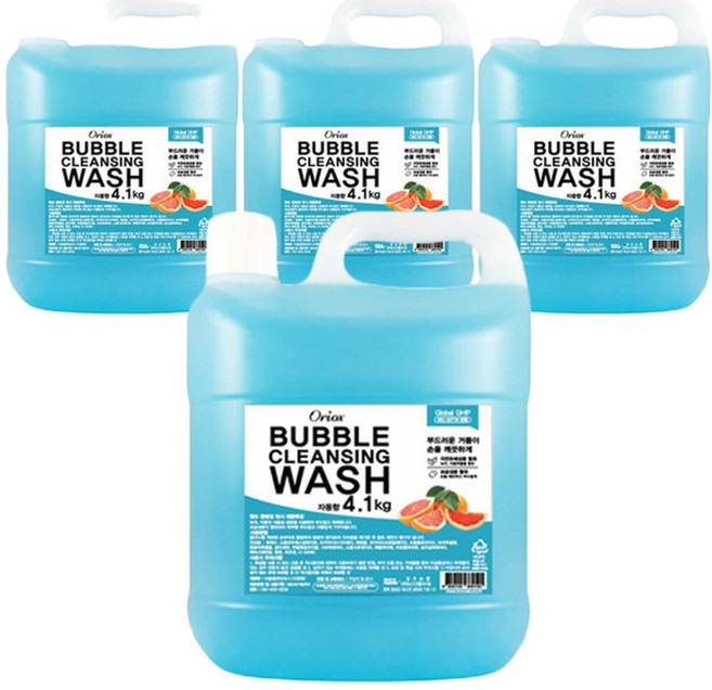대용량 업소용 가정용 리필 오릭스 거품비누 4KG x4개, 4개