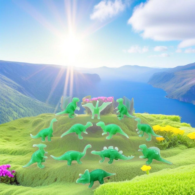 야광공룡 12종세트 형광공룡 모형 미니어처 생태학습 피규어, 1개