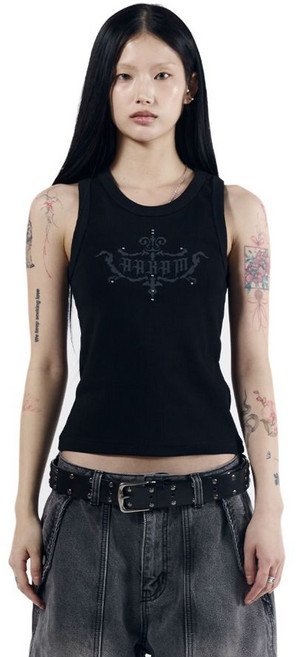 [아캄] Gothic Studded Sleeveless (Black)