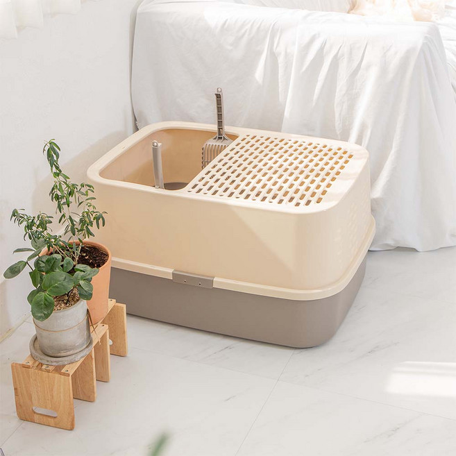 한큐뚝딱 고양이 자이언트 화장실 탑도어, 애쉬그레이, 1개