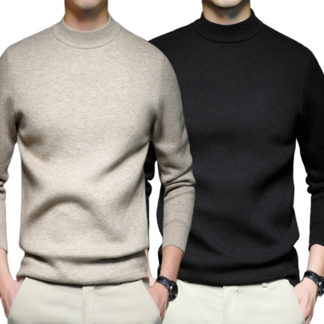 아르올 남자 봄 간절기 니트티 긴팔 베이직 라운드 울 티셔츠 2종 세트