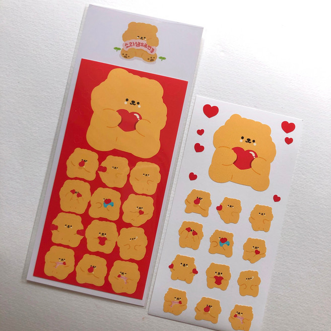 [소리샘으로연결] 모과 레드하트 씰스티커