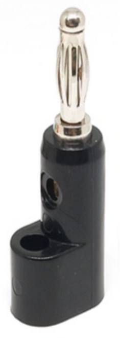 바나나 플러그 4mm ㄱ형, 블랙, 1개