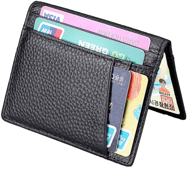 pines 심플 가죽 카드지갑