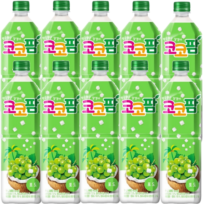 해태음료 코코팜 포도, 1L, 10개