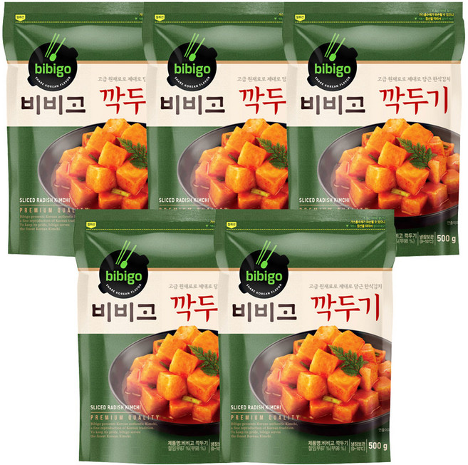 비비고 깍두기, 500g, 5개