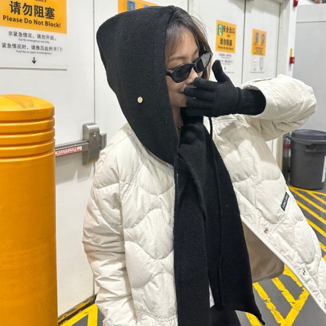 댕글 울 후드 머플러 바라클라바 숄 어부바 넥워머 모자 니트 목도리