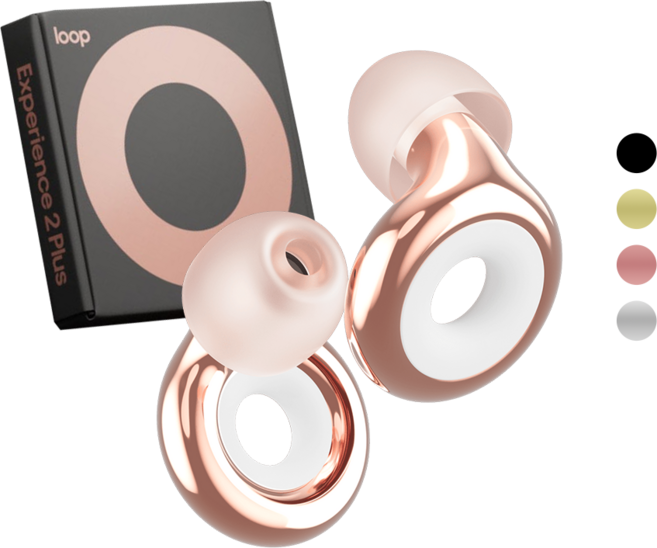 Loop 룹 이어플러그 익스피리언스 2 플러스 스포츠용 음악용 청력보호 귀마개, 1개, 로즈골드