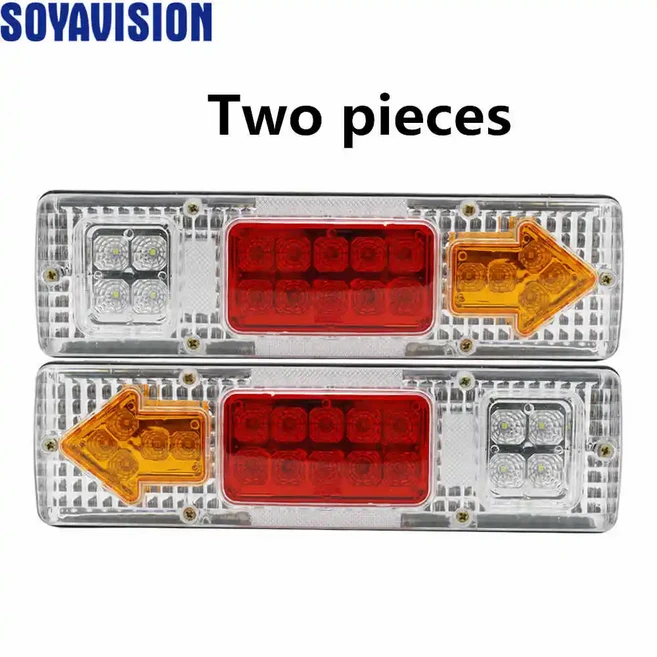 2PCS 12V 24VCar LED 트레일러 후면 램프 조명에 스톱 라이트 보트 신호 트럭 캠핑카 RV 회전 키트, 2 PCS 12V 24V 30CM 2