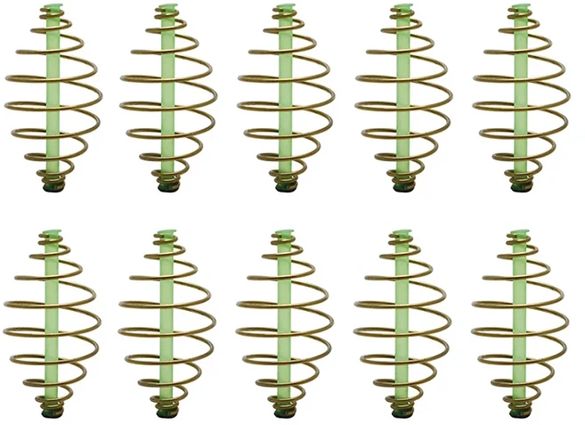 10개입 25g 잉어 낚시 피더 내구성 빠른 탈착 인라인 플랫 메소드 및 미끼 용품 액세서리, 02 35g  Green