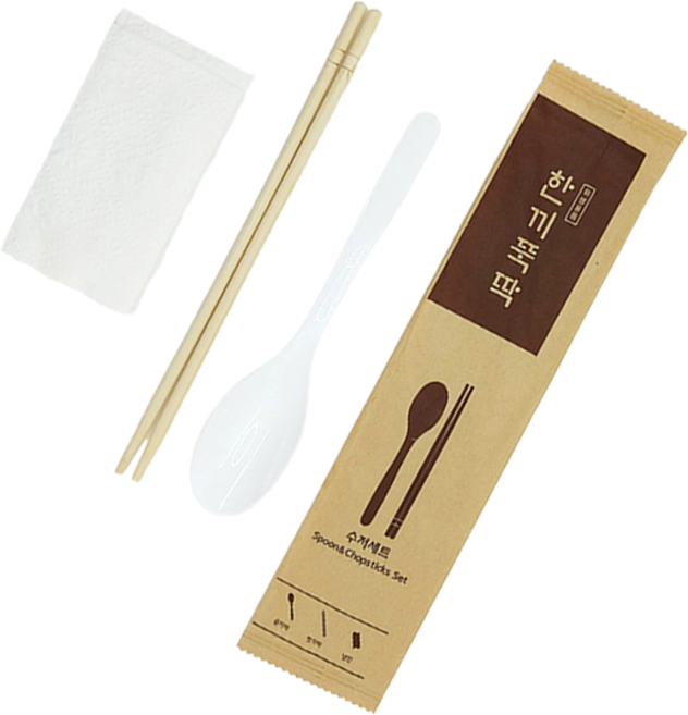 원바이 크라프트 한끼뚝딱 냅킨 일회용 수저세트 500개, 1개, 500개입