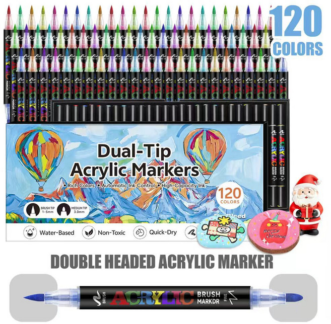 더블헤드 아크릴 마카펜 디자인 드로잉 애니메이션용, 1개, 120색