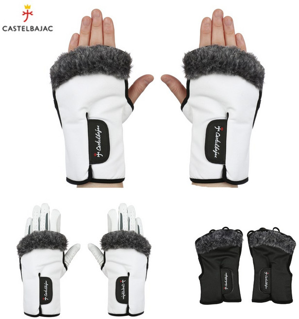 까스텔바작 겨울용 손등워머 골프장갑 양손, 화이트, 여성용(S), 1개