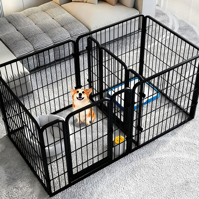 포령트레이드 강아지 울타리 대형 펜스 반려동물 화장실 칸막이, 블랙, 1세트