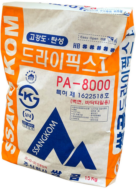쌍곰 드라이픽스1 PA8000 수영장 타일접착제 15kg, 1개