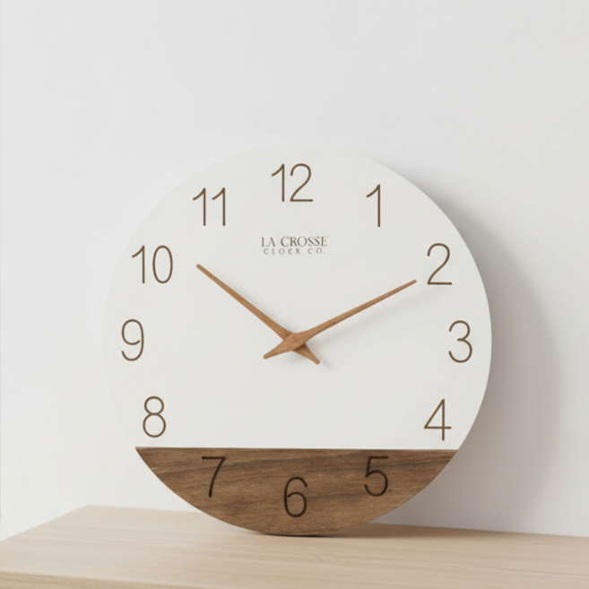 하트위스퍼 우드 무소음 벽시계 고급 인테리어 원목 북유럽 시계, 화이트