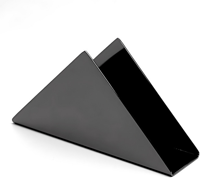 위시 메탈 삼각 냅킨꽂이 골드 실버 홀더 디스펜서 케이스 냅킨통냅킨함, 1개, 매트블랙