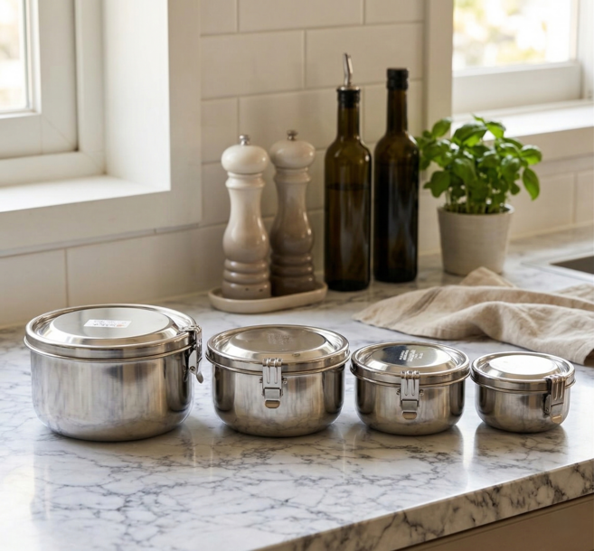 국산 304스텐 일등KJ 원터치 밀폐용기 반찬통 냉장고 김치 용기, 3호(120), 1개