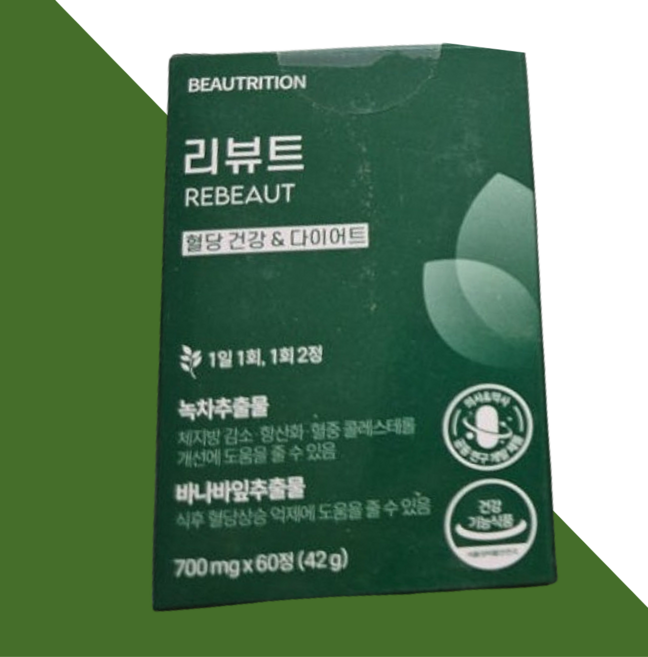 리뷰트 혈당 건강 다이어트 700mg 파인애플 녹차 바나바잎 추출물, 3박스, 60정