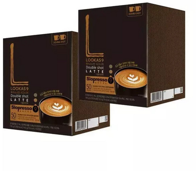 루카스나인 시그니처 더블샷라떼 50T x 2, 50개입, 2개