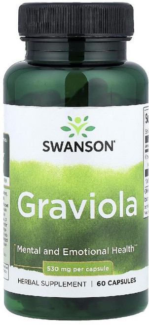 스완슨 그라비올라 530mg 가시여지 캡슐 60정, 1
