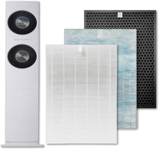 [호환] 캐리어 RCAP-120SW공기청정기 필터 1SET, H13산화아연필터, H13산화아연헤파+탈취필터, 1개