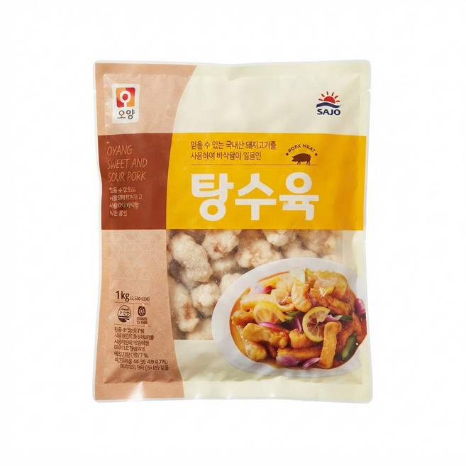 [먹고사는이야기] 사조오양 탕수육 1kg 돼지고기 59.77%, 4개