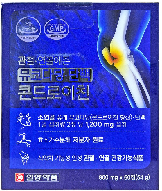 일양약품 관절 연골에존 뮤코다당 단백 콘드로이친, 60정, 2개