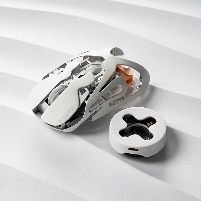 앵그리미아오 Angry Miao AM Infinity Mouse 블루투스 무선 마우스 앵그리마오 오렌지, 화이트