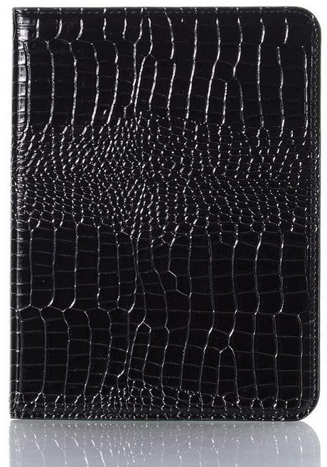 아이패드 11세대(A16) 11인치 2025 10세대 10.9인치 2022년 여성용 케이스 DMaos 악어 합성 가죽 폴리오 스마트 커버 카드 펜슬 홀더 포함 - 블랙