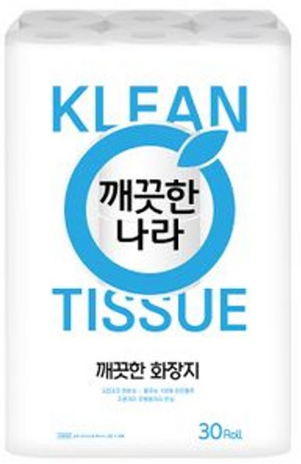 깨끗한나라 깨끗한 3겹 화장지, 1개, 30롤, 25m