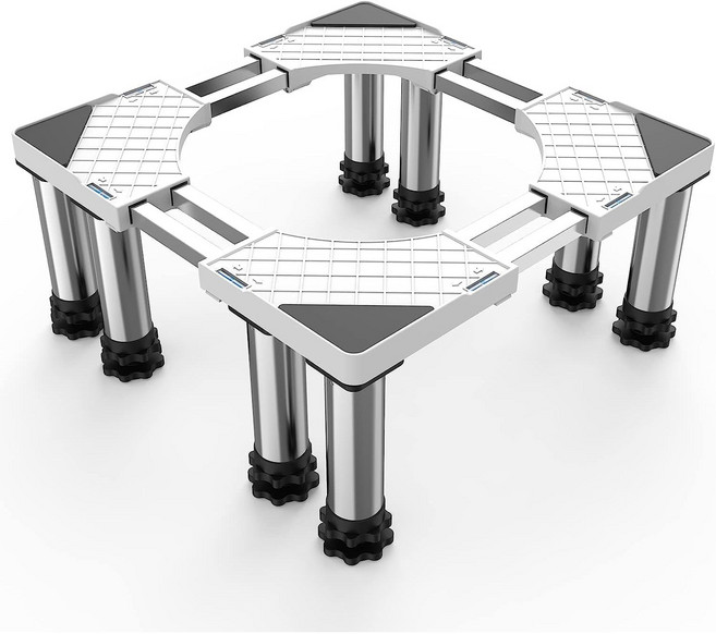 세탁기 냉장고 건조기 받침대 8발 높이조절 미끄럼방지 소음흡수, 1개, 화이트