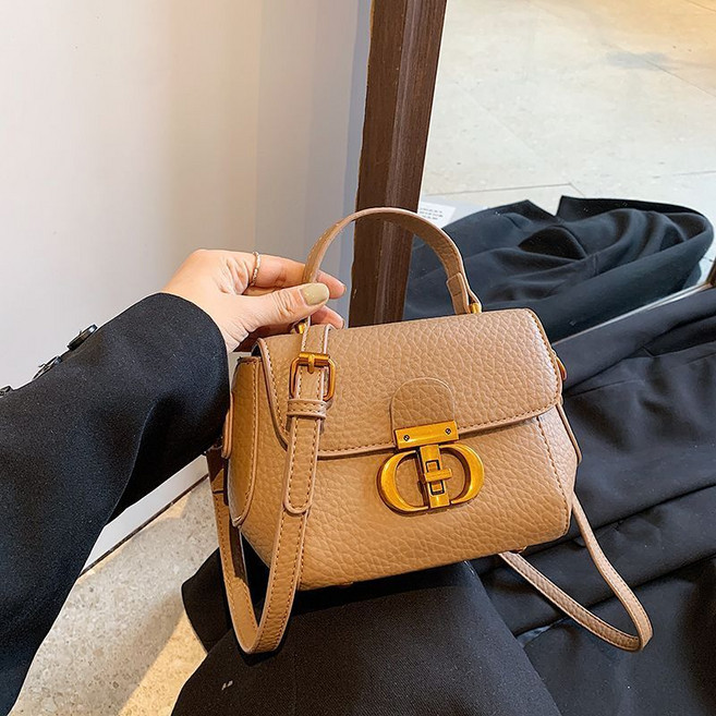 女士單肩斜跨包 PU皮革 附可調節肩帶 時尚鎖扣設計