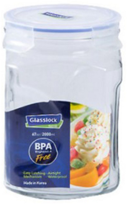 글라스락 사각 캐니스터 유리저장병, 1개, 단품