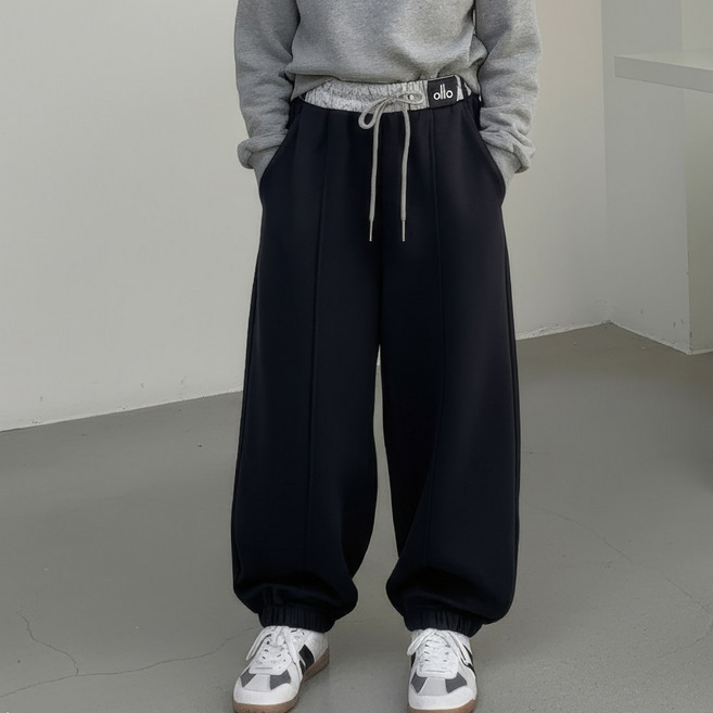 초등 여아 기모 와이드 조거팬츠 -AB6