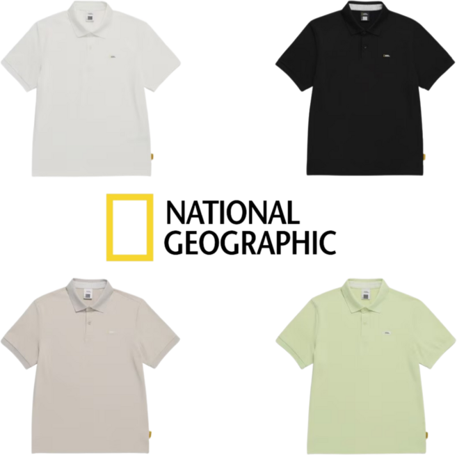 국내매장판 내셔널지오그래픽 카라티 남녀공용 데일리 레귤러핏 냉감 기능성 반팔 카라 티셔츠
