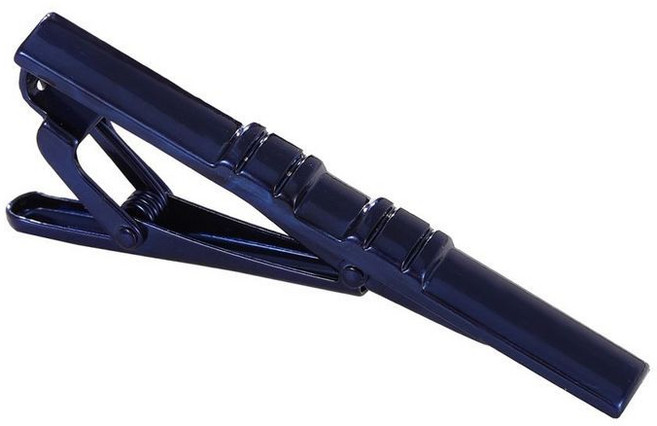 男士商務領帶夾 電泳彩色銅質領夾 領帶配飾, T1085-BLU, 1個
