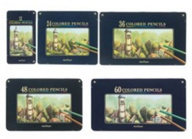 문화연필 넥스프로 고급 유성색연필, 1개, 36색틴케이스 나무색연