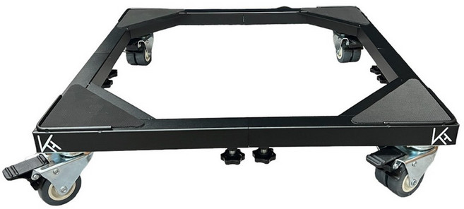 可調節不鏽鋼洗衣機底座 防震靜音 穩固耐用 安裝簡便 適用多種尺寸洗衣機, 1個, 消光磨砂黑（輪胎款）