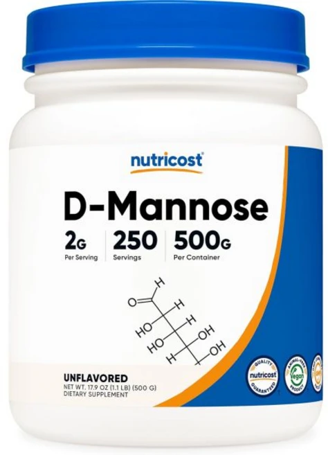 뉴트리코스트 Nutricost D-Mannose Powder 500 Grams 250 Servings - Vegan Non-GMO and Gluten Free, 뉴트리코스트 Nutricost D-Mannose Pow, 500g, 1개 - 쿠팡