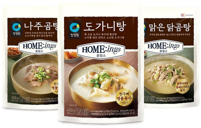 청정원 나주곰탕2개+도가니탕2개+맑은닭곰탕2개 총6개, 450g