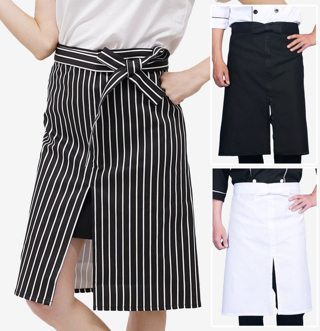 AE228 앞트임 허리앞치마 주방 위생가운 요리 쉐프, AE228 검정줄, 1개