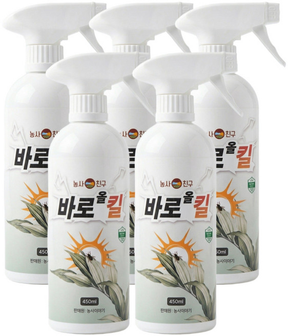 농사친구 바로올킬 식물 화초 진딧물 벌레 퇴치, 5개, 450ml