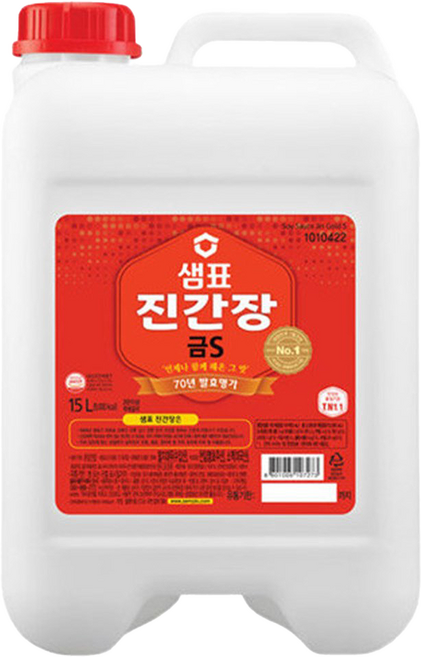 [샘표] 대용량 진간장 금S, 15L, 1개
