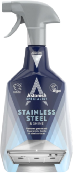 Astonish 專業不鏽鋼清潔劑 快速去除油污指紋 不留水痕 廚房清潔好幫手, 1個, 750ml