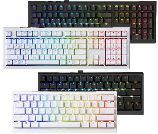 Ducky ONE X 機械鍵盤 電感軸 三模連線 黑色 白色 抗震設計 PBT鍵帽 電競鍵盤 無線鍵盤 遊戲鍵盤, 白色100%, 主商品