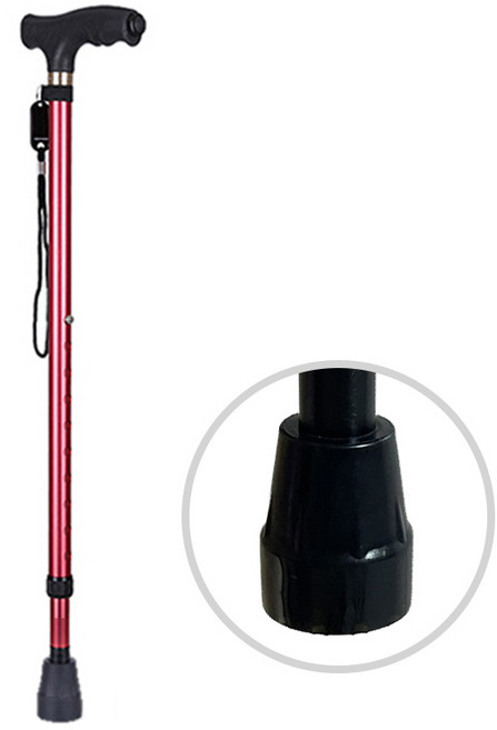 앤시오 가벼운 어르신 지팡이 미끄럼방지, 단일, 1개, 레드